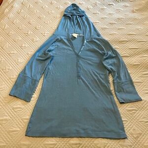MAURICES Juniors Hooded Blue 3/4 Sleeve Tee, Size XL